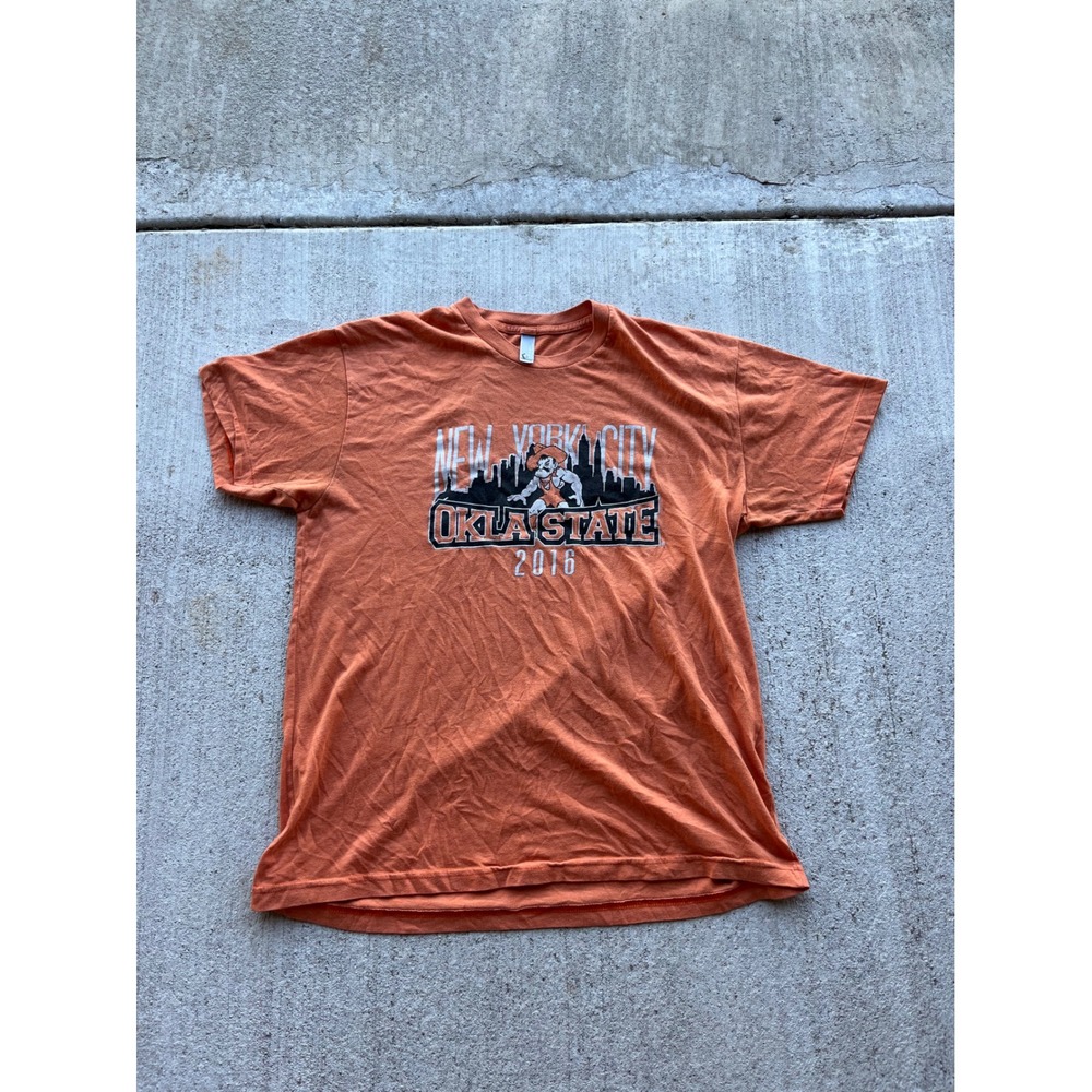 American Apparel Oklahoma State OSU Cowboys 2016 NYC T-Shirt Orange Mens L